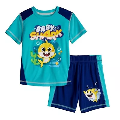 NWT Baby Shark T Shirt Shorts Set Outfit Toddler Boys 2T 3T 4T 5T 4 5 NEW • $23.65