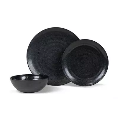 £29.95 • Buy Kampa Dometic Ebony Cobble 12 Piece 100% Melamine Dinner Set 9120001335 Caravan