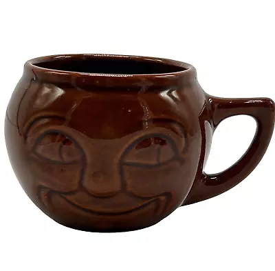 VINTAGE McCoy Pottery USA  Man In The Moon  Brown Glazed Coffee Mug • $12