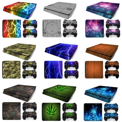 $9.50 • Buy For Sony PS4 Slim Console Controllers Set Vinyl Decal Cover Skin Sticker HOT