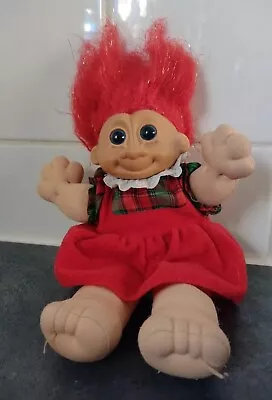 £9.42 • Buy Vintage Russ Troll Doll Melody Red Hair With Gold Tinsel Festive 80s