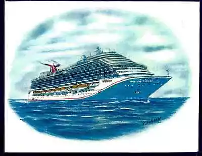 Original Art Work ...ms CARNIVAL BREEZE...cruise Ship...CCL With New Hull Color • $14.99