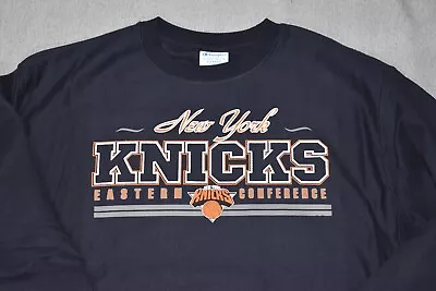 New York Knicks Vintage Crewneck Sweatshirt Reverse Weave Champion Navy XL 90s • $76.99