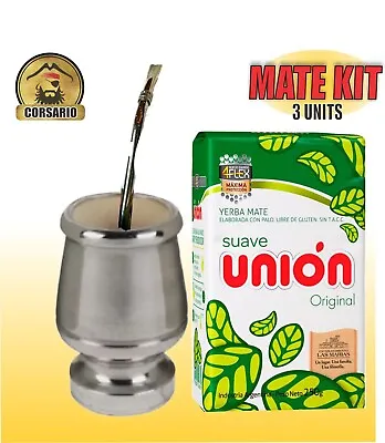 Mate Gourd Bombilla Yerba Kit Set To Drink Yerba Mate - Xperience Kit Union • $18.04