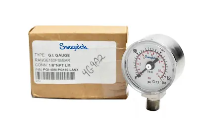 Swagelok PGI-40M-PG160-LANX Mini Industrial Pressure Gauge 0-160 PSI 1/8  NPT • $39.99