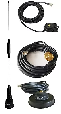 Tri Band Mobile Radio Antenna UHF VHF 800 900MHz Mount Hole Trunk Magnet MiniUHF • $41