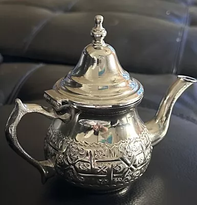 Vintage Styled Imported Handmade Silver Plated Small Moroccan Teapot. 16oz • $39