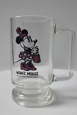 Minnie Mouse Vintage Clear Glass Mug Cup With Handle Walt Disney Productions • $9.99