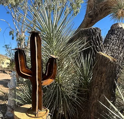 Flawed Handcrafted Rustic MINI Metal Saguaro Metal Yard Art Metal Cactus • $87