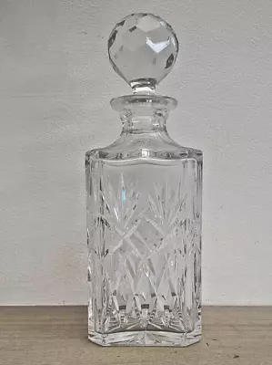 Heavy Lead Crystal Cut Decanter 10 Inch Tall With Stopper • £15.99