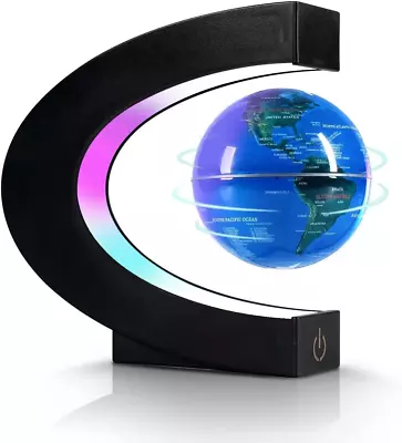 Magnetic Levitation Floating Globe Levitating C Shape Globe With LED Lights Tou • £25.96