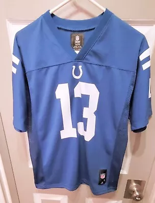 NFL Team Apparel Indianapolis Colts Jersey Youth Size L 14/16 Blue #13 Hilton  • $14.99