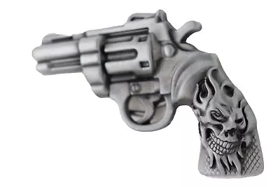 Men Silver Metal Cowboys Western Fashion Belt Buckle Revolver Gun Pant Jeans • $11.96