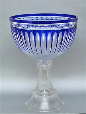£185.35 • Buy 16  Old Williamsburg Cobalt Cut Clear Compote Design Guild Poland Lead Crystal