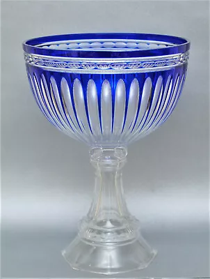 £185.35 • Buy 16  Old Williamsburg Cobalt Cut Clear Compote Design Guild Poland Lead Crystal