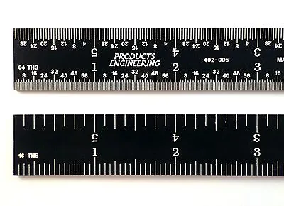 USA PEC 6  4R (1/8 1/16 1/32 1/64) Rigid Black Chrome Machinist Ruler Scale • $19.99