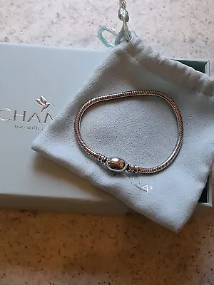 Chamilia 925 Silver Childrens Oval Clasp Snake Charm Bracelet 17cm Small In Box • £30