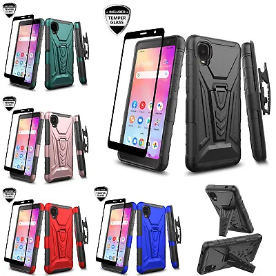 $11.98 • Buy For TCL 30Z / TCL 30 LE Holster Belt Clip Phone Case W/Tempered Glass Screen
