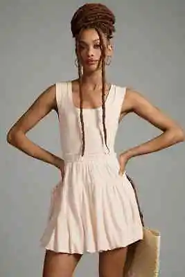 Daily Practice By Anthropologie Mini Bubble Dress Smocked Sleeveless Latte SP • $32.93
