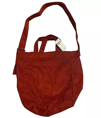 Polo Ralph Lauren Corduroy Shoulder Strap Tote Bag Red NWT : $110 • $52