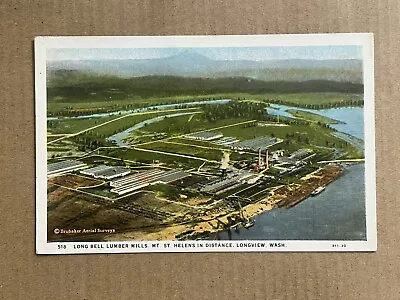 Postcard Longview Washington Long Bell Lumber Mills Aerial View Mt St Helens • $17.33