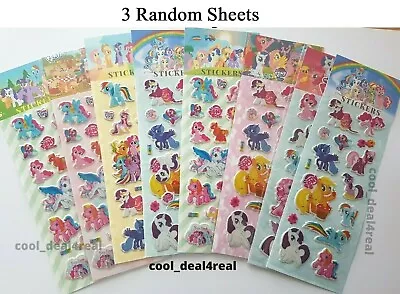 MY LITTLE PONY CUSTOM 3D PUFFY STYLISH STICKERS SHEETS Party Bag Filler Birthday • £3.99