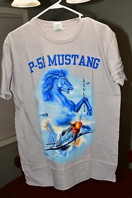 3 Delta Ringspun 2 - L  1- XL Grey T-shirt P-51 MUSTANG WW2 Plane New In Package • $14.99