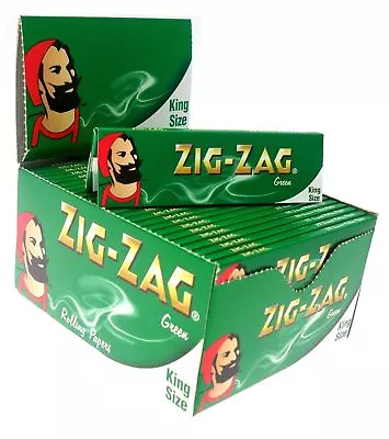 1 5 10 25 50 Zig Zag King Size Green Smoking Cigarette Rolling Papers Genuine • £8.35