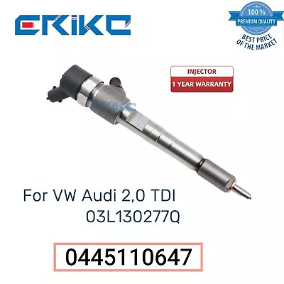 0445110647 Fuel Diesel Injector 0 445 110 647 For VW Audi 20 TDI 03L130277Q • $79.99