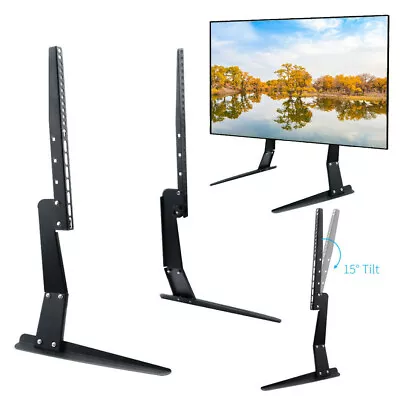 $29.92 • Buy 15° Tilt Table Top TV Stand Vesa Base Mount For LCD LED Plasma Flat 27- 55 Inch