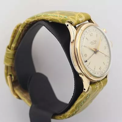 VULCAIN Cricket Hand-Winding Manual Men's Wristwatch Gold Plated Pointer Date • $908.36