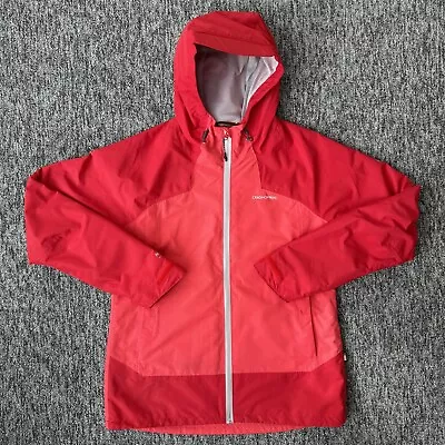 Craghoppers Aquadry Waterproof Jacket Women’s UK10 Red Windproof Breathable • £25