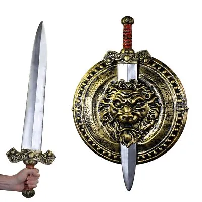 £15.99 • Buy Gold 29  Gladiator Sword 20  Shield Toy Set Medieval Fancy Dress Warrior Costume