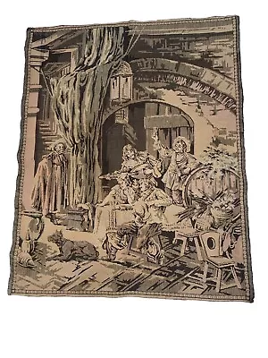 Vintage Tapestry Aristocrats Enjoying A Musical Performance 33.5x29 • $12.99