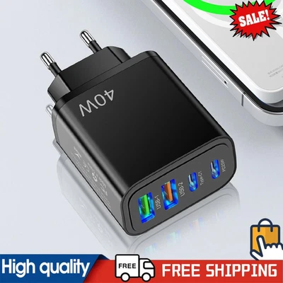 £6.59 • Buy USB Charger 4 Ports USB C Fast Charger Block For IPhone 14 13 12 Huawei Xiaomi