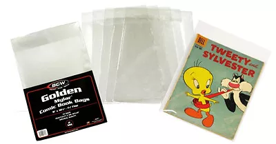 (100) BCW-GOL-M2 Golden Age Comic Mylar 2mil Sleeves Bags Covers Store Protect • $45.99