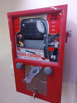 £280.50 • Buy Vintage Kicker And Catcher American Football Penny Arcade Machine Wall Mounted