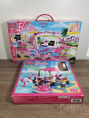 SEALED!! Mega Bloks Barbie Build N Style POOL PARTY 80228 Tropical Resort 80244. • $69.99