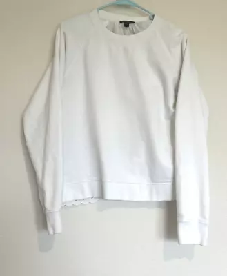 J Crew Girls Sweat Shirt White Pullover Size Large Preowned • $14.95