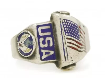 WW2 US ARMY AIR FORCES Vintage Silver Ring • $799