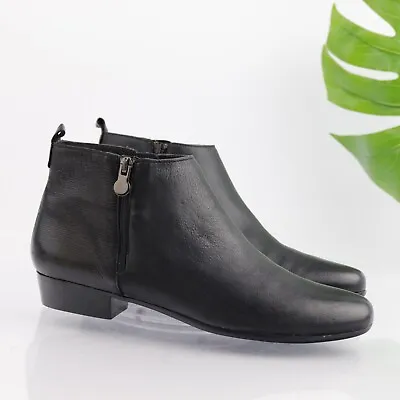 Munro Women's Lexi Boot Size 11 N Narrow Black Leather Bootie Low Block Heel • $64.79