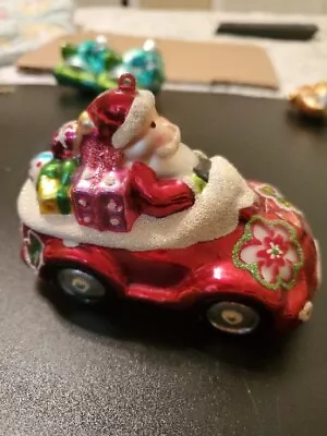 Santa Driving His VW Bus  To The Beach Ornament~ EUC  • $12