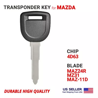 Transponder Key For Mazda MAZ24R Chip 4D63 MAZ24RT17 • $13.45