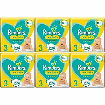 174 X Pampers New Baby Size 3 - Carry Pack - With Protection For Sensitive Skin • £42.59