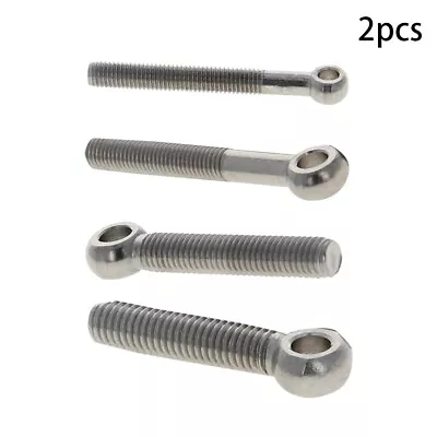 2Pcs Eye Bolt Screw M8/10 40-80mm Lifting Ring Hanging Item 304 Stainless Steel • $7.01