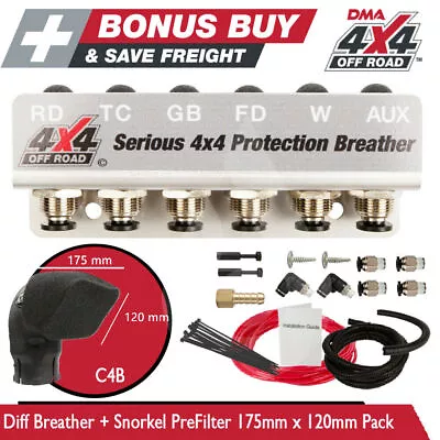 Diff Breather Kit Snorkel Pre Cleaner Nissan Patrol Navara D22 D40 Mq Gu Gq 6c4b • $98