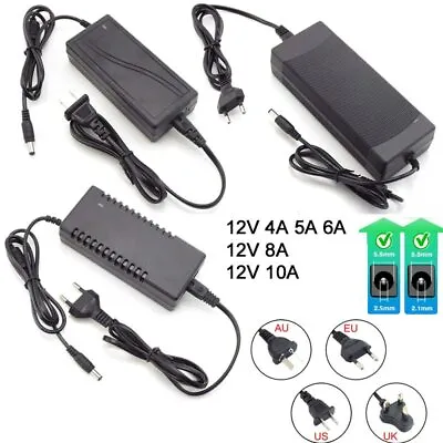 AC 110V 220V To DC 12V 4A 5A 6A 8A 10A Adapter Power Supply Charger Transformer • £14.87