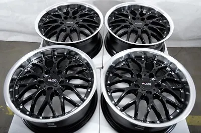 $749 • Buy Kudo Racing Revolition 17x7.5 5x112 +32mm 66.6 Black Polish Rivet Wheels Rims