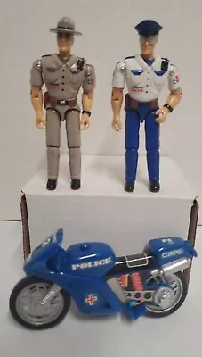 The Corps Police Action Figure & Motorcycle Lot State Trooper Lenard Vintage • $42