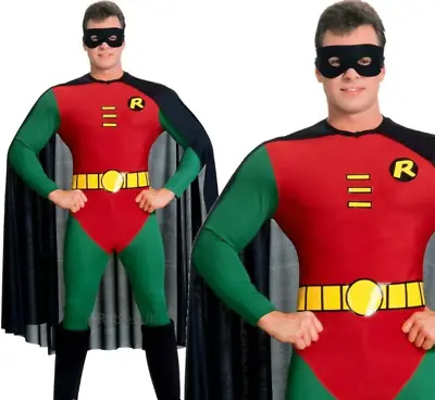 Robin Classic Adult Licensed Official Superhero Mens Batman Fancy Dress Costume • £43.99